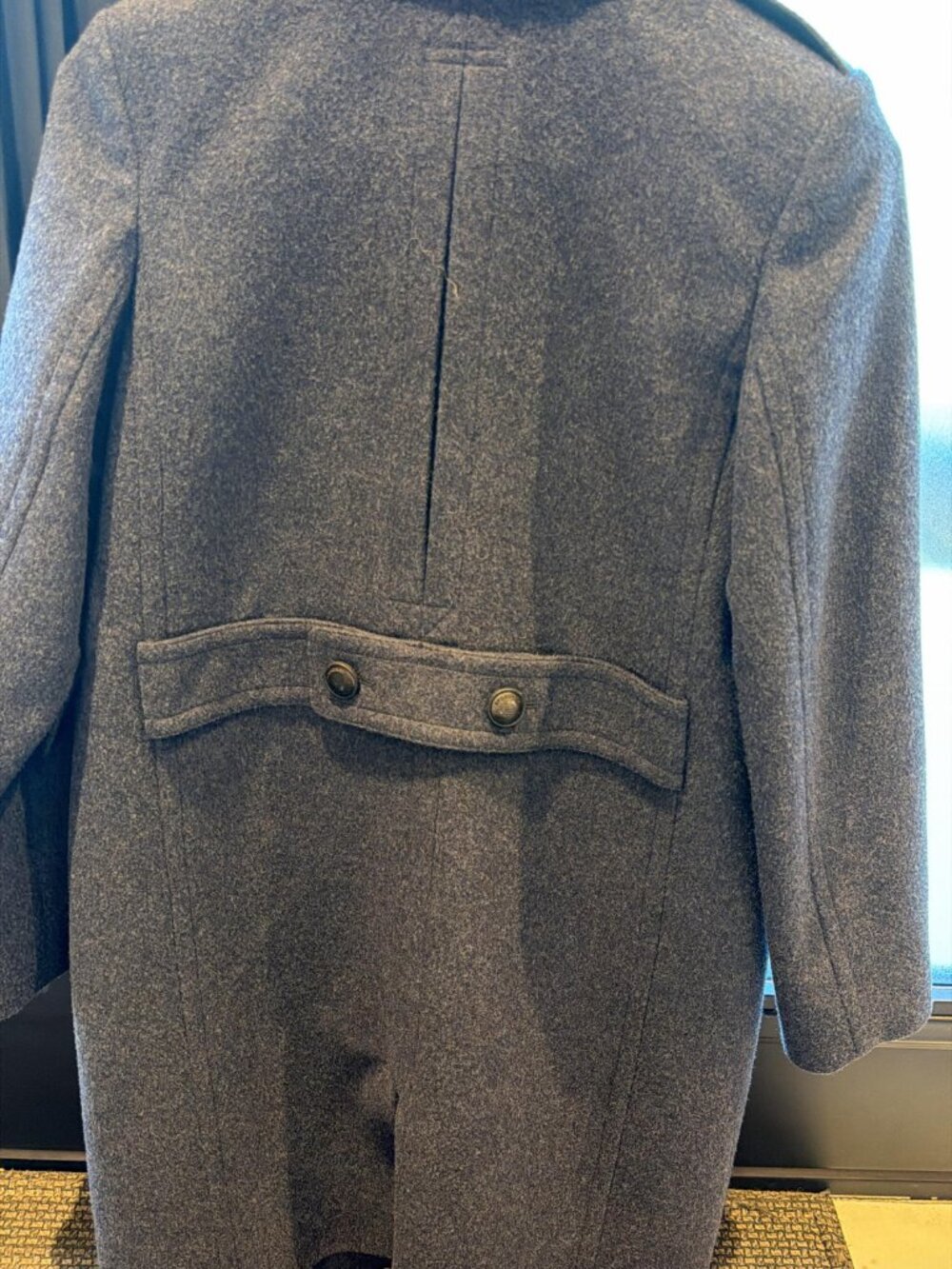 Burberry Grey Wool Coat Shearling Collar 12Y 152cm